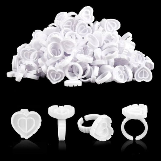 100pc Heart Glue Rings