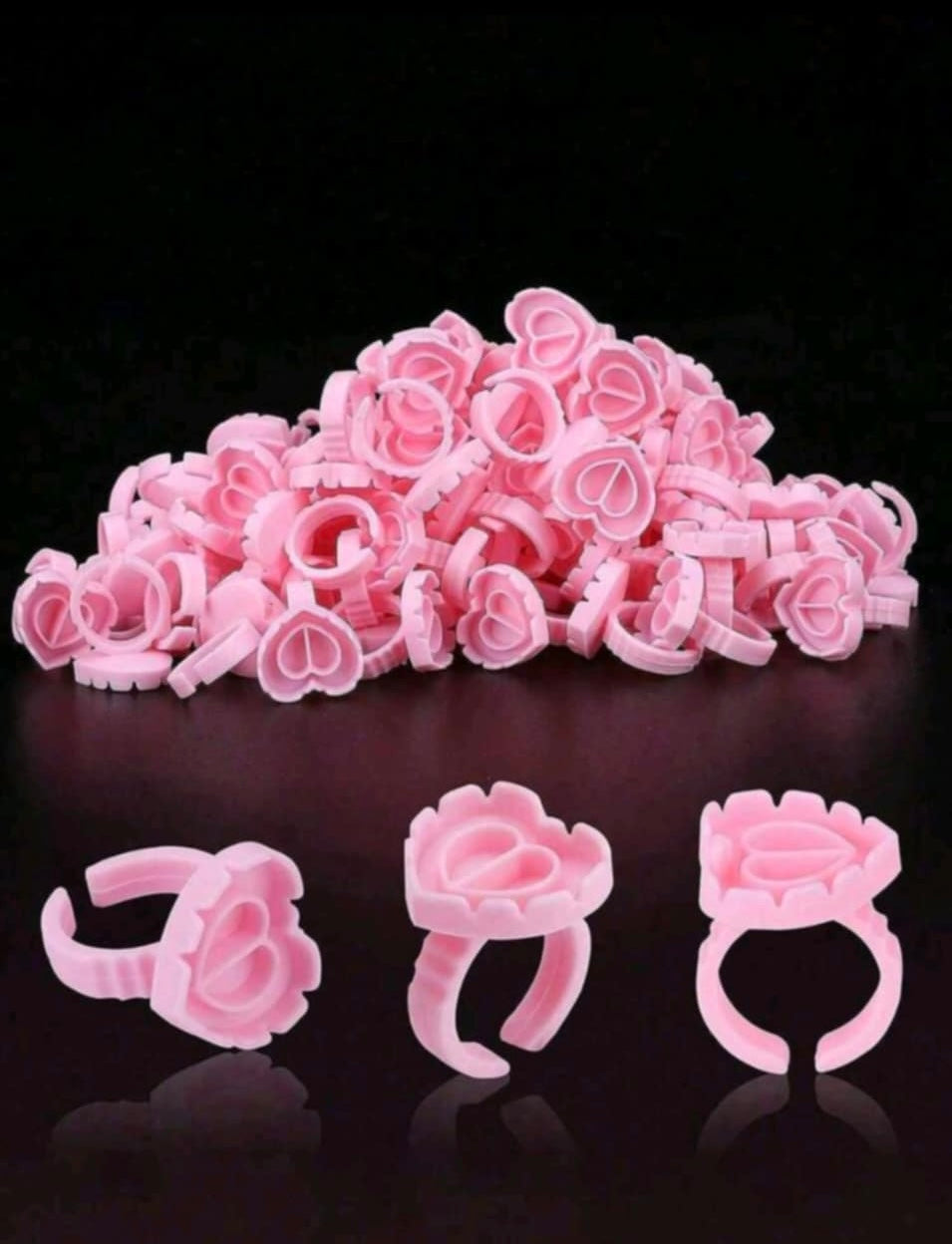 100pc Heart Glue Rings