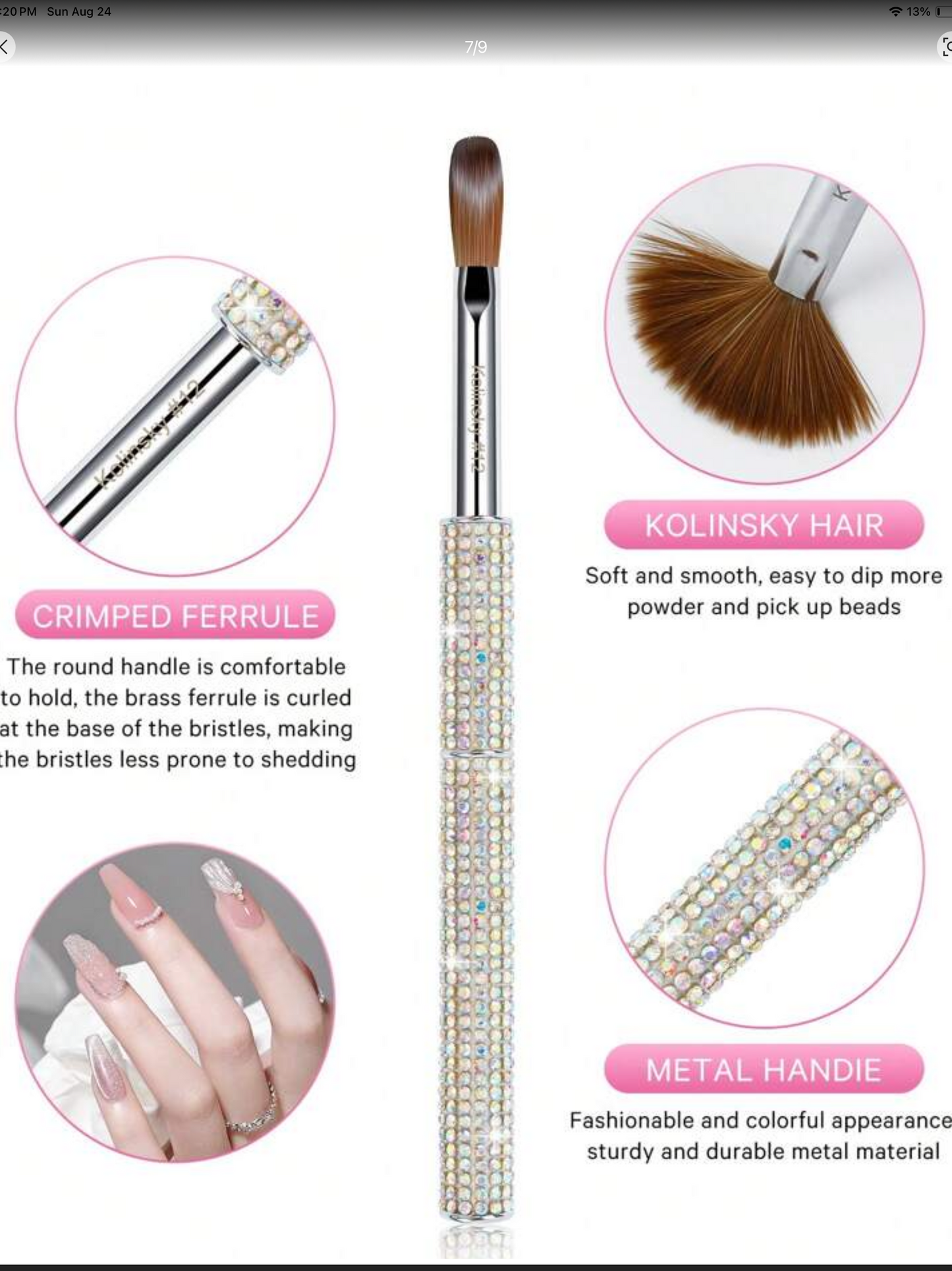 Kolinsky Oval Nail Brush