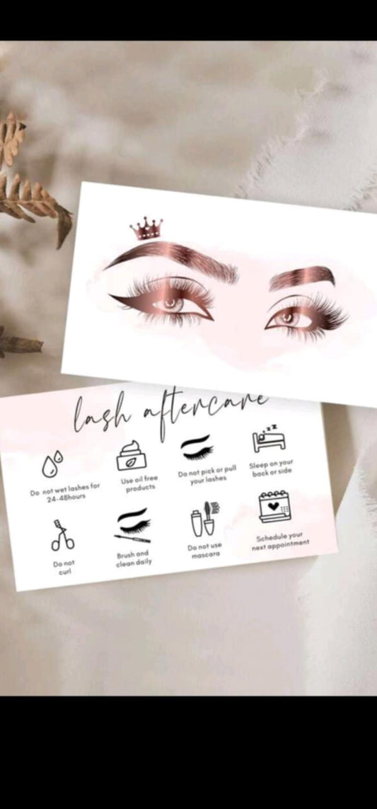 Lash Extensions Aftercare Cards