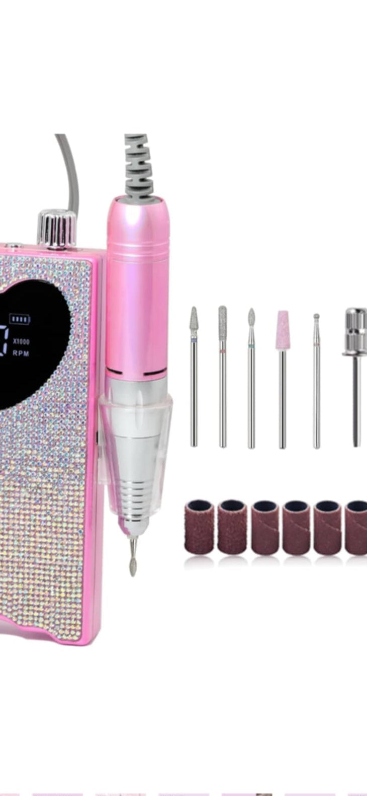 Rhinestone Pink Nail Drill