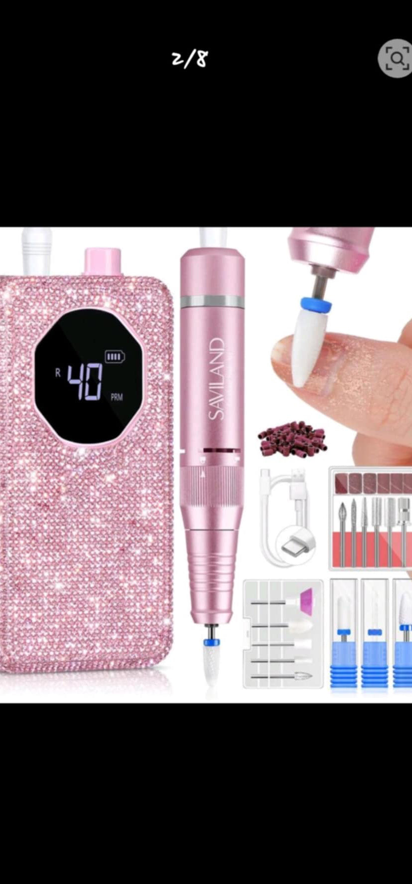 Pink Rechargeable Nail Drill