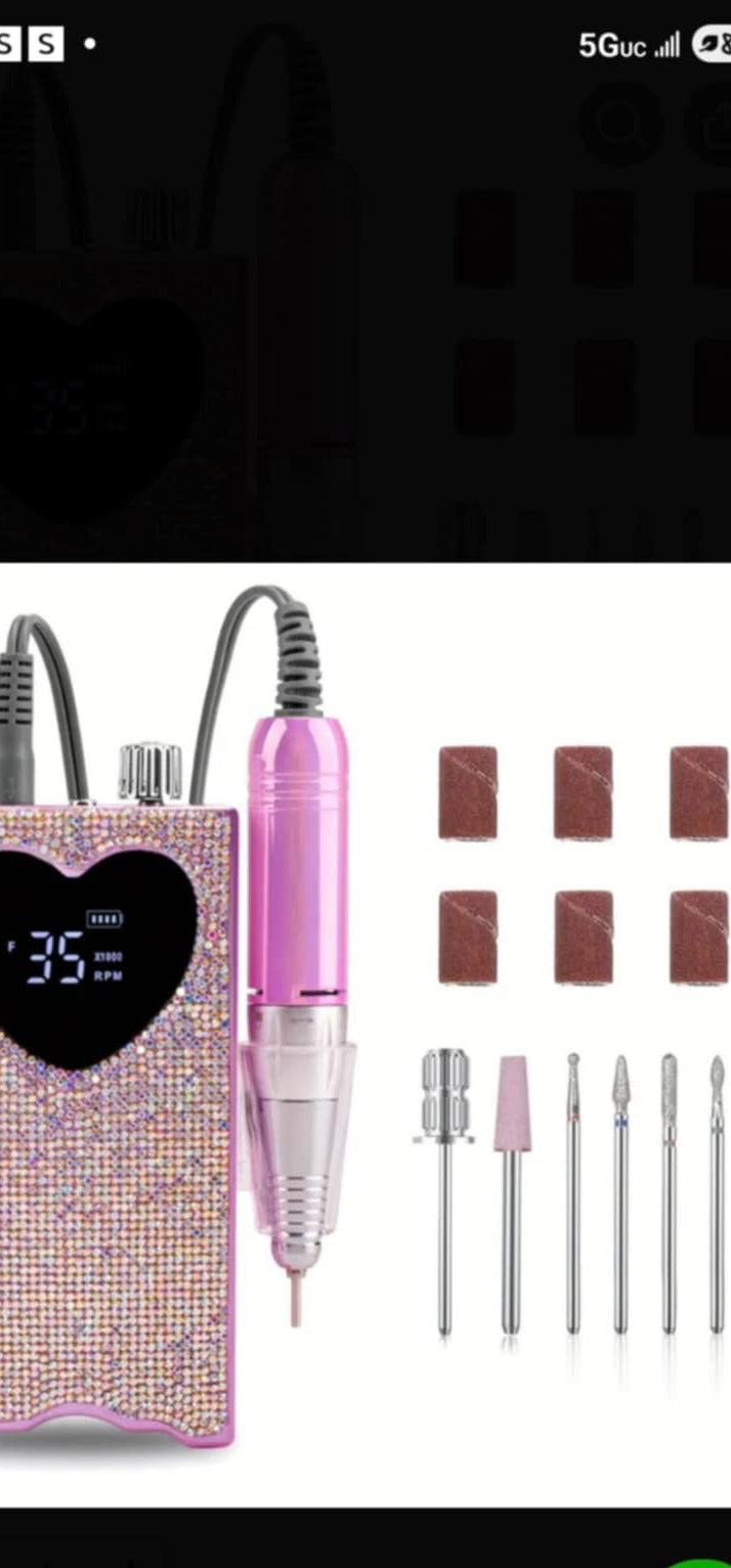 Rhinestone Pink Nail Drill