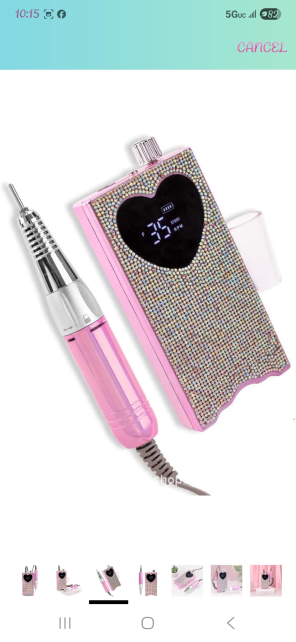 Rhinestone Pink Nail Drill