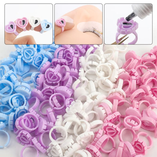 100pc Heart Glue Rings