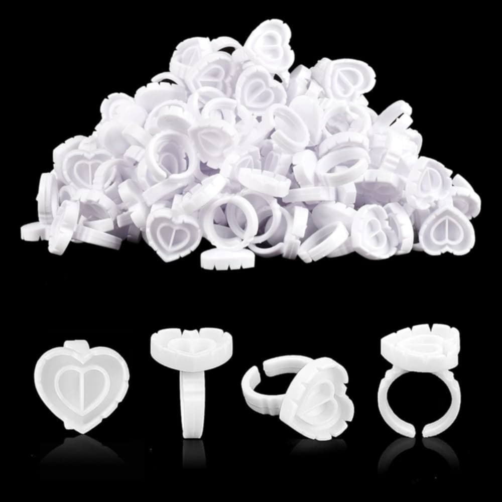 100pc Heart Glue Rings