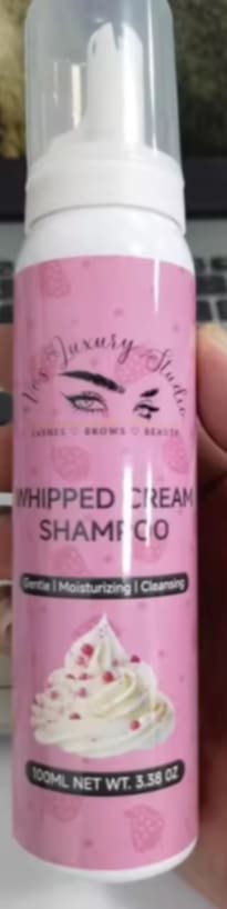 Whipped cream lash cleanser